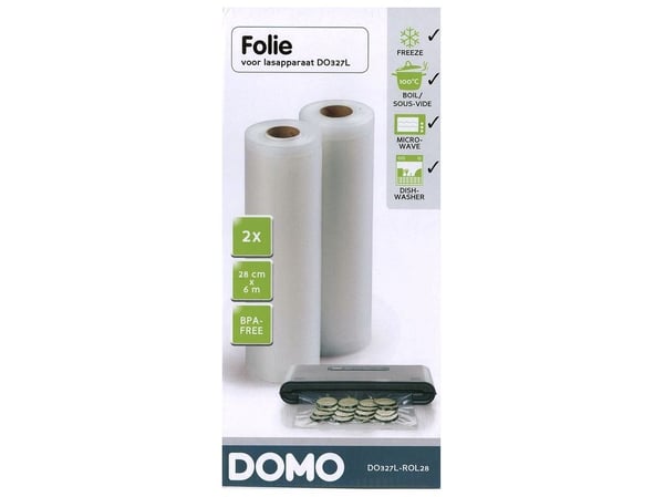 Domo DO327L-ROL28, Vakuumforseglingsrull, 2 stykker, 135 mm, 70 mm, 292 mm, 6 m