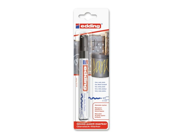 Edding 750, Svart, Svart, Vit, 1 färger, Rundad spets, Rund, 2 mm