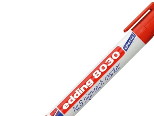 Edding 8030 NLS High-Tech, Pyöreä pää, Punainen, Muovi, 1,5 mm, 3 mm, Metalli