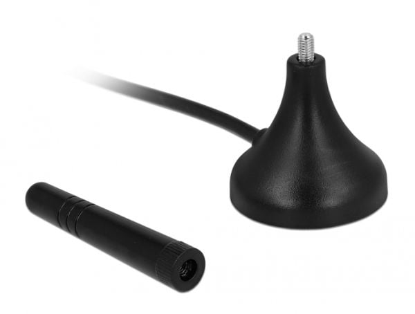 Delock - Antenne - Smart Home - 1 - 2 dBi - rundtstrålende - innendørs / utendørs, magnetmonterbar - svart