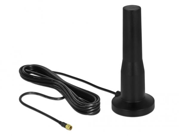 Delock - Antenne - Smart Home - 3 - 5 dBi - rundtstrålende - innendørs / utendørs, magnetmonterbar - svart
