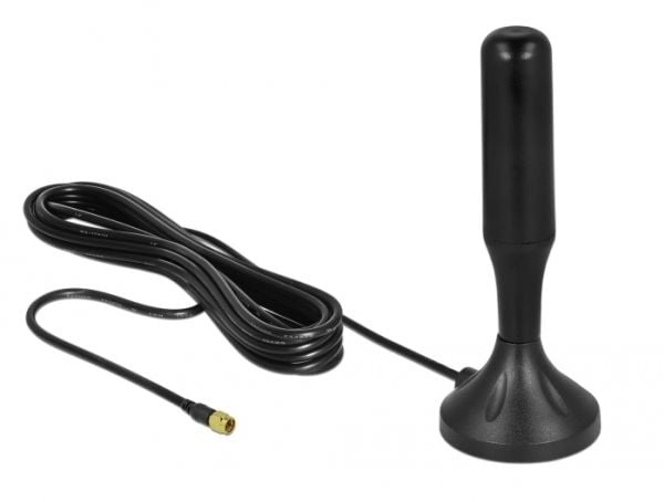 Delock - Antenne - Smart Home - 3 - 5 dBi - rundtstrålende - innendørs / utendørs, magnetmonterbar - svart