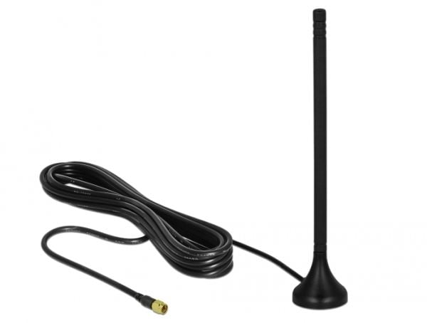 Delock - Antenne - Smart Home - 3 - 5 dBi - rundtstrålende - innendørs / utendørs, magnetmonterbar - svart