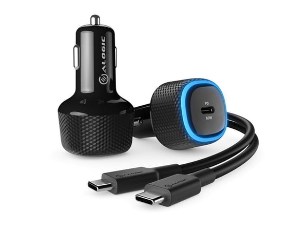 ALOGIC Rapid - Autovirtasovitin - 60 Watt - Pikalataus, PD (USB-C) - kaapelissa: USB-C