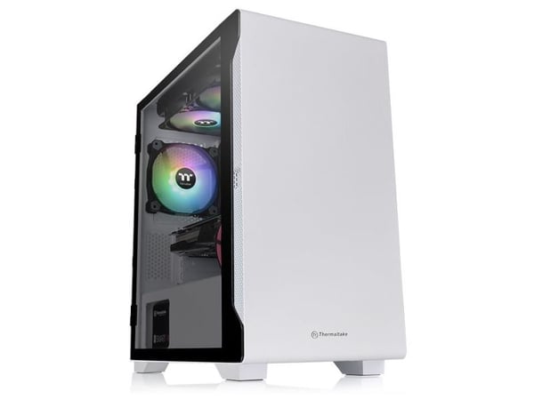 Thermaltake S100 TG Snow - Tempered Glass Snow Edition - tower - micro ATX - sidepanel med vindu (herdet glass) - ingen strømforsyning (PS/2) - hvi...