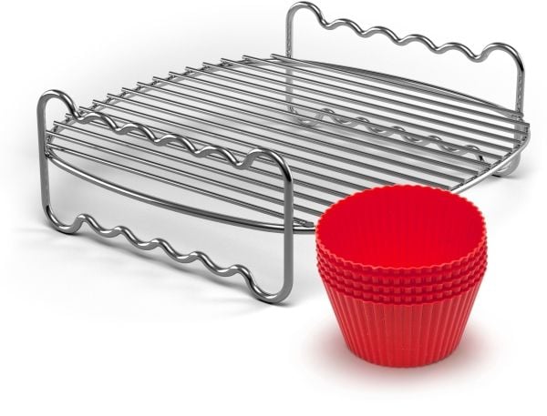 Philips Airfryer Accessory HD9904/01 Grillspett och muffinsformar, Tillbehörskit, Philips, Rostfritt stål, 175 mm, 175 mm, 65 mm