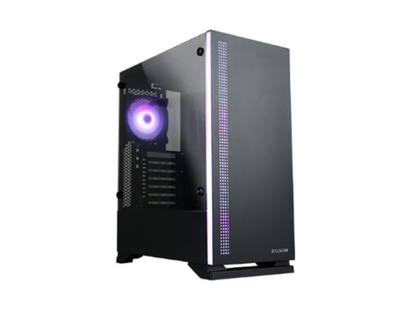Zalman S5 Black, Midi Tower, PC, Sort, ATX, Micro ATX, Mini-ITX, Plast, Stål, Herdet glass, Blå, Grønn, Rød