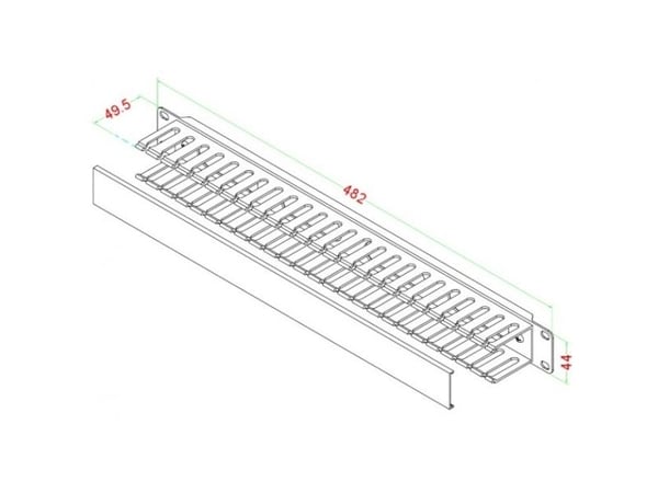 INTELLINET kabelorganisatör 1U för 19 rack (711685)