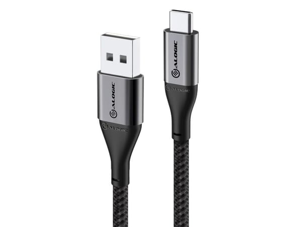 Alogic Super Ultra - USB-kaapeli - USB (han) til USB-C (han) - USB 2.0 - 3 A - 30 cm - avaruusharmaa - avaruusharmaa