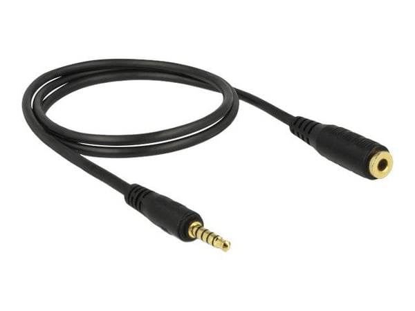 DeLOCK 85701, 3.5mm, Uros, 3.5mm, Naaras, 1 m, Musta