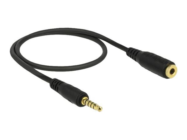 DeLOCK 85700, 3.5mm, Uros, 3.5mm, Naaras, 0,5 m, Musta