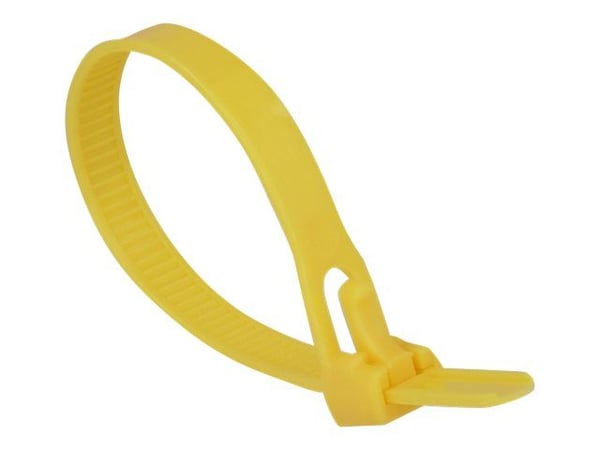 DeLOCK 18760, Avattava johdinside, Nailon, Keltainen, 150 mm, 7,5 mm, 100 kpl