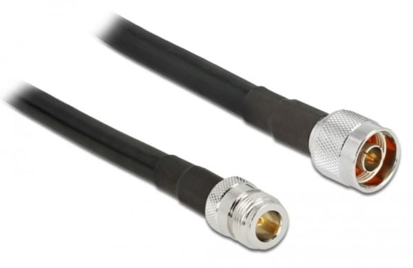 Delock - Antennförlängningskabel - N-kontakt hane till N-kontakt hona - 10 m - koaxial - svart - utomhus