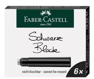 Faber-Castell mustepatruunat standard musta, Sort, 6 kpl, Sort