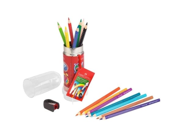 Faber-Castell 112457, Kynän vakiogrippi, Sininen, Oranssi, Violetti, Keltainen, Yksivärinen, Molempikätinen, 15 kpl