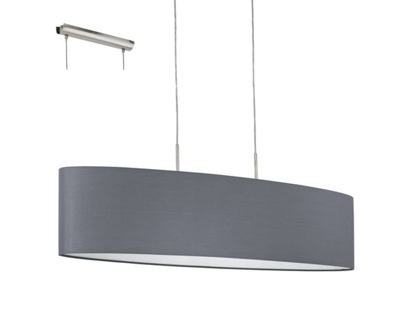EGLO PASTERI, Overflatebehandlet, Grå, Stoff, Nickel, Stål, Soverom, Spise rom, Kjøkken, Stue, IP20, II