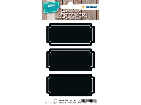 HERMA 15413, Sort, Permanent, Papir, Blister, 6 stykker