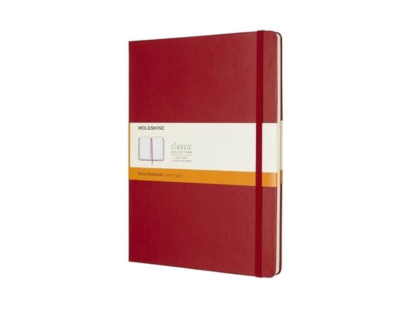 Moleskine 805-50-0285-508-2, Monokromatisk, Rød, Matt, 70 g/m², Linjerte ark, Innbundet (hardcover)