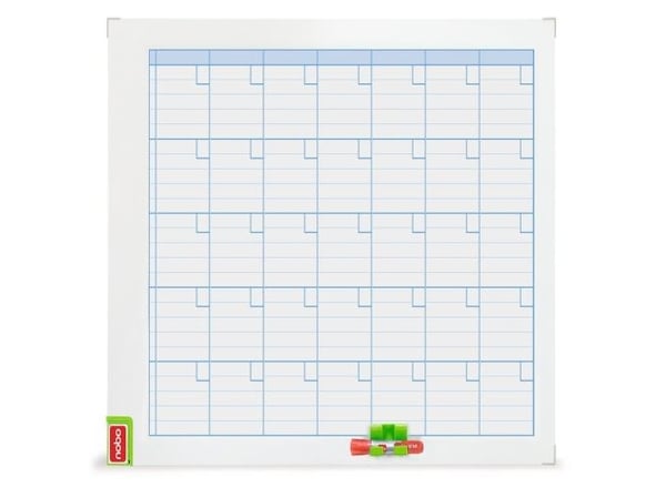 Nobo Performance - Planleggingstavle med tørrvisking - månedlig - 900 x 600 mm - magnetisk