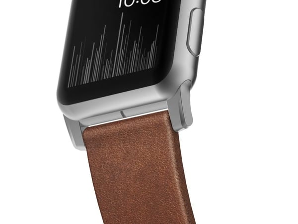 Nomad Modern Strap - Limited Edition - klokkestropp for smart armbåndsur - 150-210 mm - brun, sølvmaskinvare - for Apple Watch Hermès Series 9, SE ...