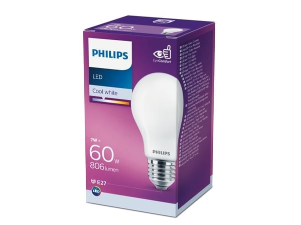 Philips 8718696705438, 7 W, 60 W, E27, 806 lm, 15000 timer, Kjølig hvit