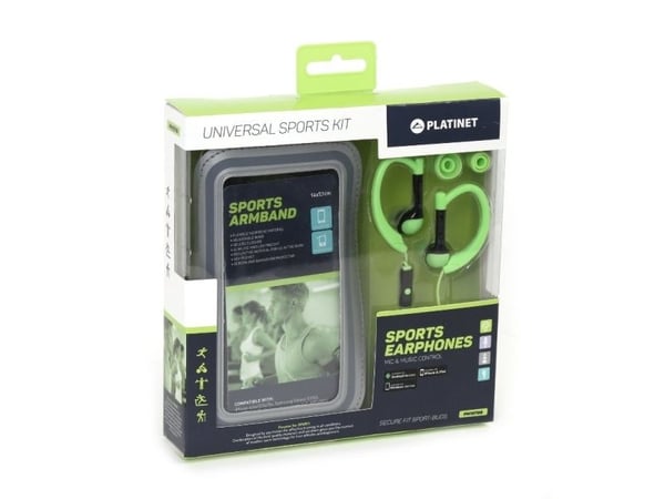 Platinet PM1070G, Headset, Öronkrok, Idrott, Grön, Binaural, 1,2 m