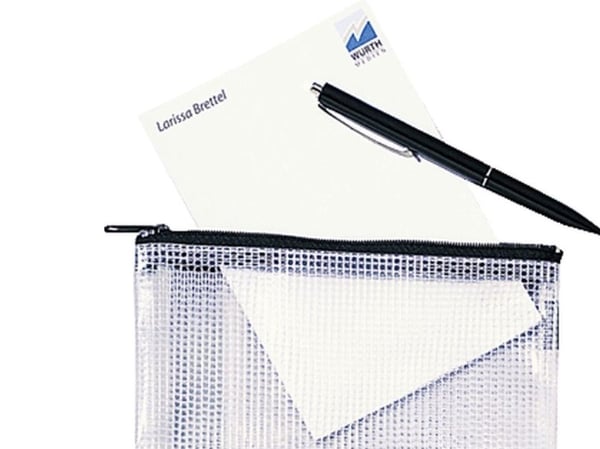 Rexel - Dokumentmappe med glidelås - for A6 (105 x 148 mm) - svart, blank