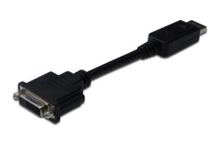 ASSMANN - Video adapter - DisplayPort (hann) til DVI-I (hunn) - 15 cm - formstøpt - svart