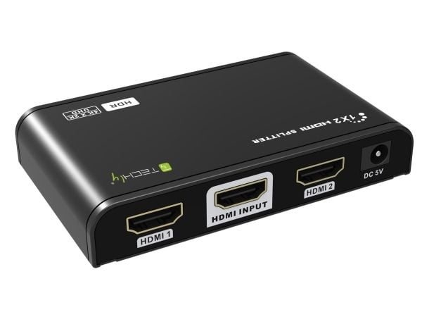 Techly IDATA HDMI2-4K2HDR, HDMI, 2x HDMI, 1 x HDMI, 3840 x 2160 piksler, Sort, Metall