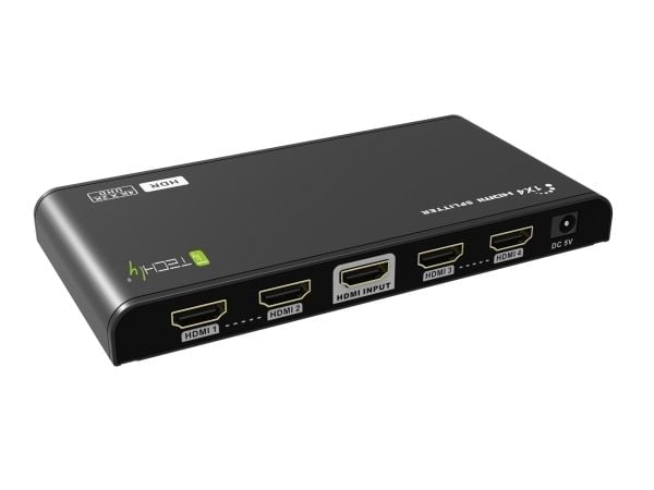 TECHly HDMI2.0 Splitter 4K 4 ways HDR - Video/lyd-splitter - 4 x HDMI - stasjonær