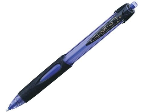 Uni POWER TANK - Kulepenn - blå - fargeblekk - 1 mm - medium - retraktil