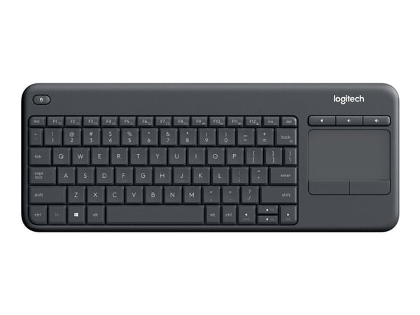 Logitech Wireless Touch Keyboard K400 Plus - Tastatur - trådløs - 2.4 GHz - Nordisk - svart