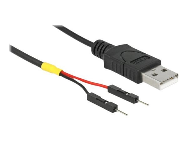 Delock - USB/strøm-kabel - USB (hann) til 2-pins USB-header (hann) separat - 20 cm - svart
