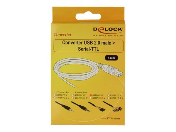Delock Converter USB 2.0 > Serial-TTL 6 pin socket Pinheader 1.8 m (5 V) - Seriell adapter - USB - serie