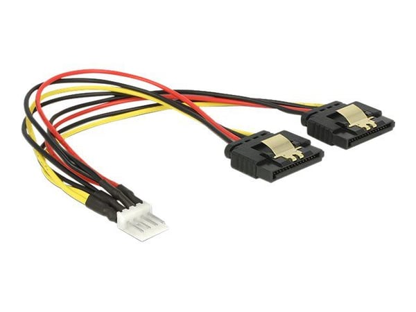 Delock - Strømadapter - 4-pin mini-strømkontakt (hann) til SATA-strøm (hunn) - 5 / 12 V - 20 cm