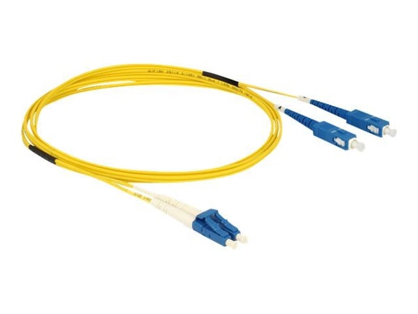 Delock - Nettverkskabel - LC-enkeltmodus (hann) til SC-enkeltmodus (hann) - 2 m - fiberoptisk - 9 / 125 micron - OS2 - halogenfri - gul