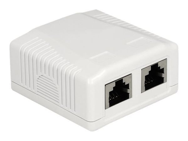 DeLOCK 86197, 2 x RJ-45, Valkoinen, TIA-568A/B, 59 mm, 61 mm, 29,5 mm