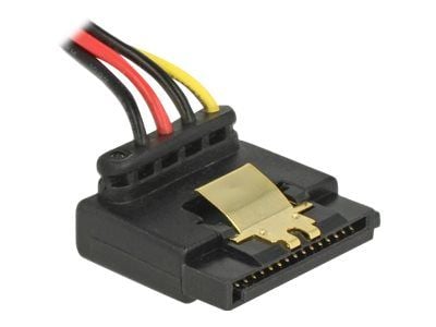Delock SATA 15 pin receptacle > 4 pin Molex male metal - Strømadapter - SATA-strøm (R) oppvinklet til 4-pins intern strøm (12V) (hann) - + 5, + 12 ...