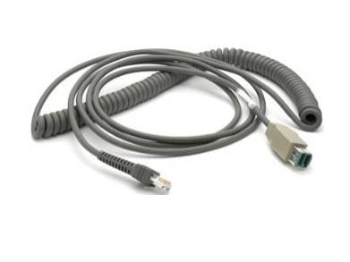 Zebra - USB-/strömkabel - 5 - 12 V - 4.57 m - lindad - för Symbol DS4308, DS7708; Digital Scanner DS9308; Zebra DS4608, DS7708, DS9208, LI2208