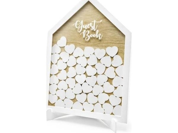 PartyDeco KG1-KARTON, Bryllup, Hvit, Tre, 305 mm, 430 mm, 5 stykker