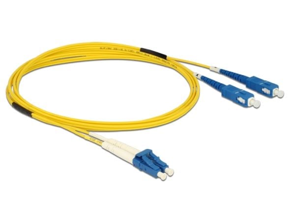 Delock - Nettverkskabel - LC-enkeltmodus (hann) til SC-enkeltmodus (hann) - 2 m - fiberoptisk - 9 / 125 micron - OS2 - halogenfri - gul