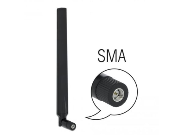 Delock - Antenn - 23.11 cm - dipol - smart hem - 1.9 - 2.3 dBi - rundstrålande - inomhus, skruvmontering - svart