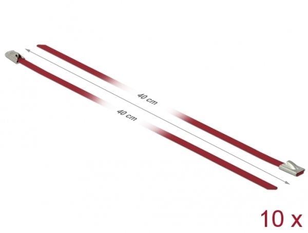 DeLOCK 18779, Terästä, Punainen, 40 cm, 4,6 mm, 10 kpl
