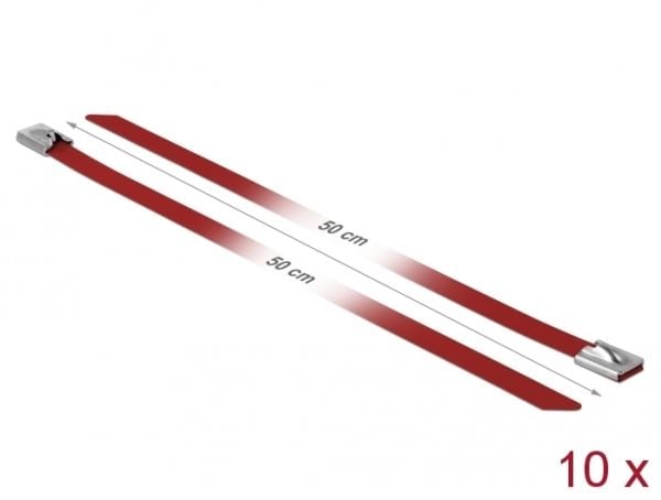 DeLOCK 18784, Terästä, Punainen, 50 cm, 7,9 mm, 10 kpl