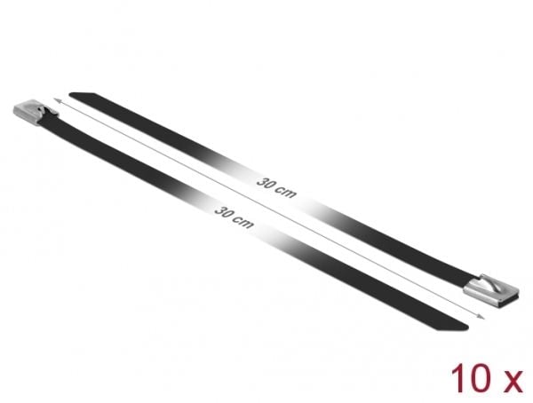 DeLOCK 18814, Terästä, Musta, 30 cm, 7,9 mm, 10 kpl