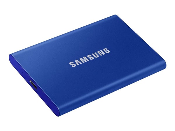 Samsung T7 MU-PC1T0H - SSD - kryptert - 1 TB - ekstern (bærbar) - USB 3.2 Gen 2 (USB-C kontakt) - 256-bit AES - indigoblå