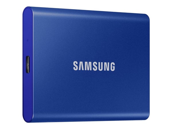 Samsung T7 MU-PC1T0H - SSD - kryptert - 1 TB - ekstern (bærbar) - USB 3.2 Gen 2 (USB-C kontakt) - 256-bit AES - indigoblå