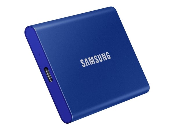 Samsung T7 MU-PC1T0H - SSD - kryptert - 1 TB - ekstern (bærbar) - USB 3.2 Gen 2 (USB-C kontakt) - 256-bit AES - indigoblå