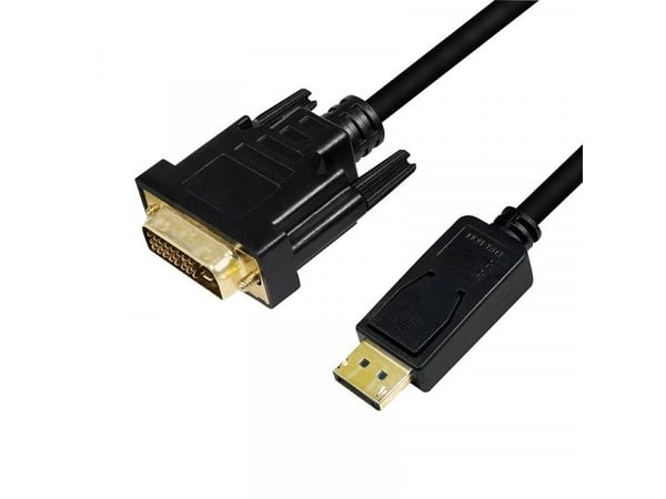 LogiLink CV0130, 1 m, DisplayPort, DVI, Hankjønn, Hankjønn, Gull