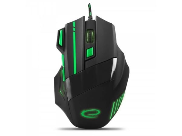 Esperanza MX201 WOLF - Mus - høyrehendt - optisk - 7 knapper - kablet - USB - grønn
